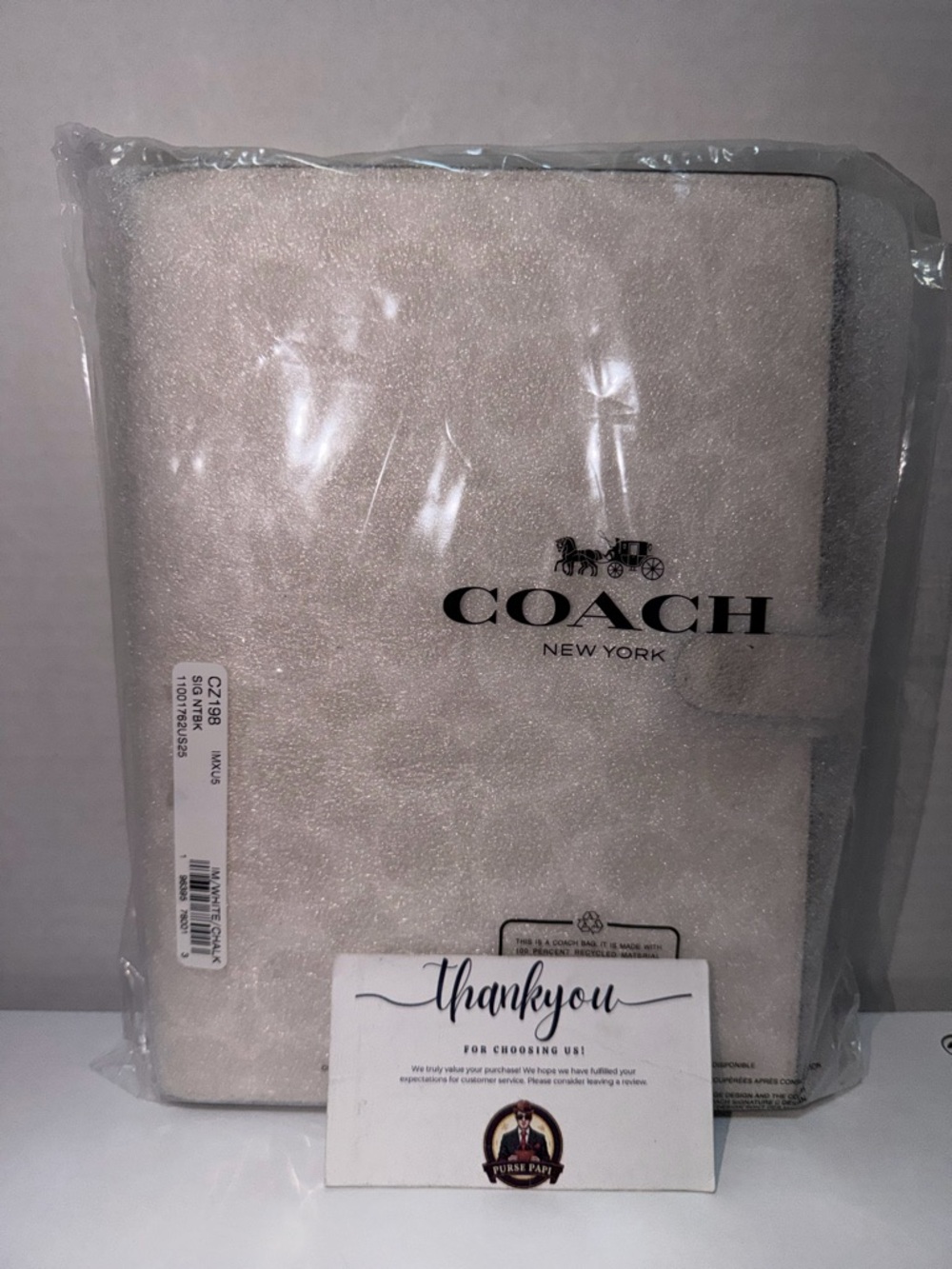 NWT Coach Chalk/White Notebook CZ198 SHIPS SAMEDAY